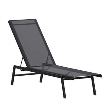 Flash Furniture Brazos Adjustable Chaise Lounge Chair, All-Weather Outdoor Five-Position Recliner