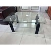 MAYEERTY Tempered Clear Glass Coffee Table, 2-Layers Coffee Table Living Room Center Table - 3 of 4
