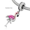 Pink Flamingo Charm for Women CZ Sterling Silver European Bead for Bracelet by Ginger Lyne - 3 of 4