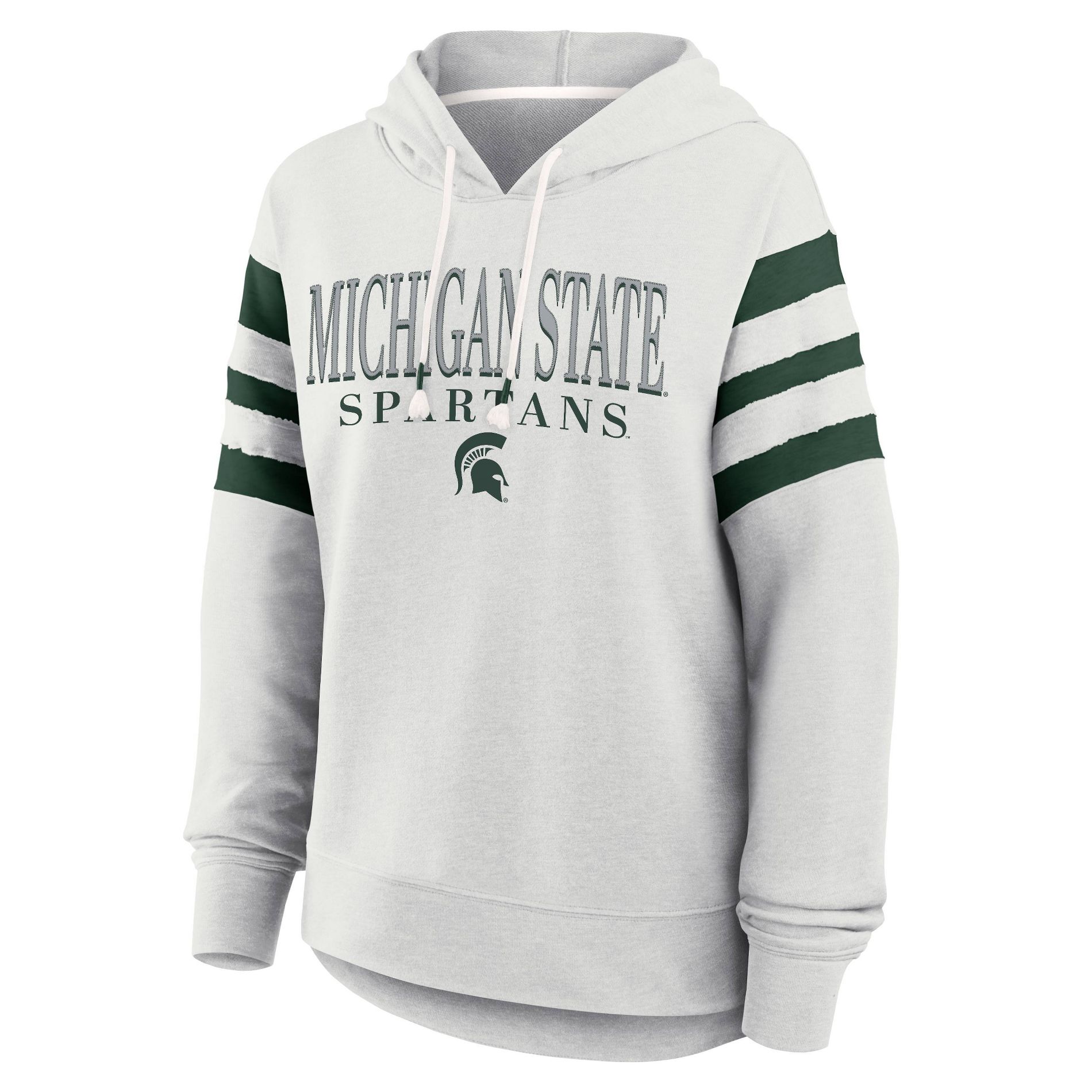 NCAA Michigan State Spartans Women's Gray Fashion Hooded Sweatshirt - M