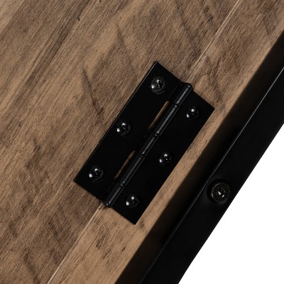 Small Rustic Natural Wood and Black Foldable Desk