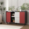 NicBex Modern 1-Door/2-Door  Sideboard,Kitchen Storage Cabinets with 2 Open Storage Compartment and 2 Drawers for Dining Room,Blue White/Red White - 2 of 4