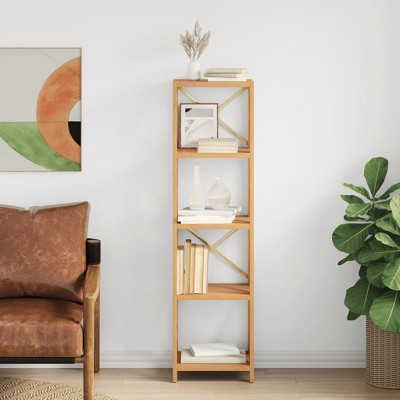 vidaXL 5-Tier Shelf 15.7 in.x11.8 in.x57.5 in. Solid Wood Oak