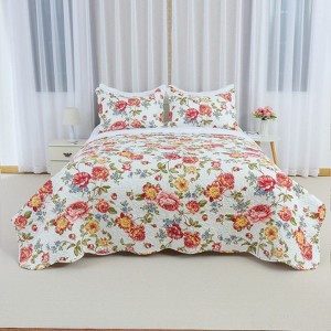 Luupatchy Red Peony Print 3 Pc Bedding Set - Luxury Comforter with 2 Pillowcases All-Season Bedding for Women & Home Bedrooms - 1 of 4