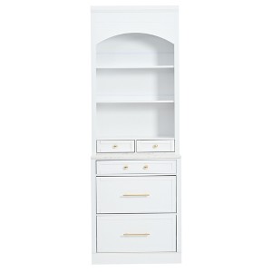 TiramisuBest 77" Farmhouse Freestanding Kitchen Pantry Cabinet - 3 Adjustable, 8 Door & 3 Drawers for Kitchen/Dining (White) - 1 of 4
