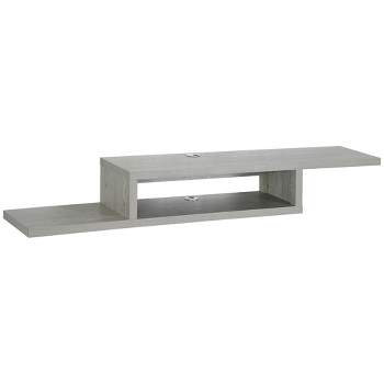 HOMCOM Wall Mounted Media Console, Floating Stand Component Shelf, Entertainment Center Unit
