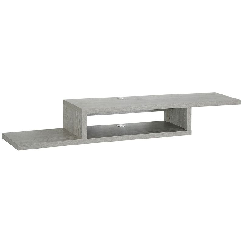 HOMCOM Wall Mounted Media Console, Floating Stand Component Shelf, Entertainment Center Unit, 1 of 7