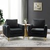 Set of 2 Iapygia Contemporary Tufted Wooden Upholstered Club Chair with Metal Legs for Bedroom Club Chair| ARTFUL LIVING DESIGN - 2 of 4
