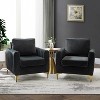 Set of 2 Iapygia Contemporary Tufted Wooden Upholstered Club Chair with Metal Legs for Bedroom Club Chair| ARTFUL LIVING DESIGN - image 2 of 4