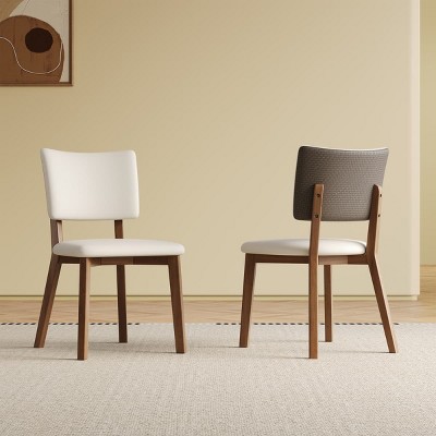Mid-Century Modern Dining Chairs Set of 2, Solid Wood Frame Upholstered Seat Chairs for Kitchen, Living Room or Dining Room-Tanpinhause