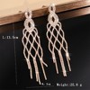 Gold Plated Exaggerated Extra-long Tassel Rhinestone Earrings for Women 1 Pair Shiny Bling Style - 2 of 4