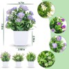 BRINJOY 4-Pack Mini Artificial Potted Plants with Flowers - Small Faux Spring Greenery for Home Desk & Farmhouse Decor - 2 of 4