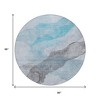 HomeRoots 8' Teal Blue And Gray Round Abstract Washable Indoor Outdoor Area Rug - 3 of 4