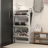 Okak Ventilated Shoe Cabinet with 3 Flip Doors & Adjustable Shelves, Freestanding Wooden Shoe Organizer with Anti-Tip Device for Entryway - 2 of 4