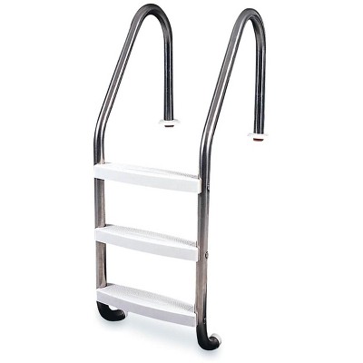 Swimline Hydrotools 3 Step Inground Swimming Pool Stainless Steel Ladder Steps