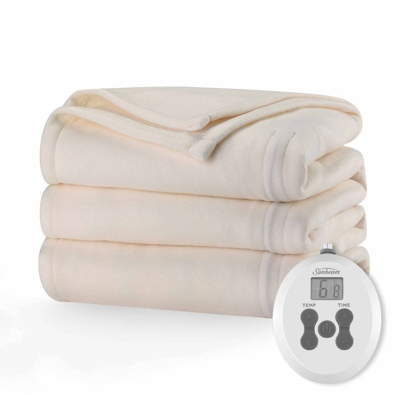 Cream Ultrafleece Heated Blanket Off-White - Sunbeam, 1 of 8