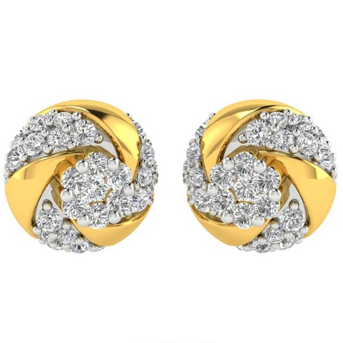 Pompeii3 1/2ct Diamond Studs Screw Back Earrings 14k Yellow Gold