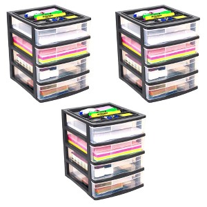 Gracious Living Desktop and Countertop Clear Smooth Gliding Drawers Storage Bin with Organizer Top Lid for Small Items, Holds 8.5 x 11 Inch Paper - 1 of 4