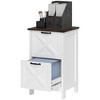 HOMCOM 2 Drawer Vertical File Cabinet with Silent Slides, Farmhouse Filing Cabinet with Barn Doors for A4/Letter Size, Printer Stand - 4 of 4