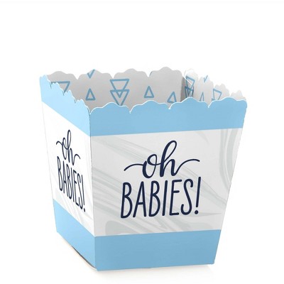 Big Dot of Happiness It's Twin Boys - Party Mini Favor Boxes - Blue Twins Baby Shower Treat Candy Boxes - Set of 12