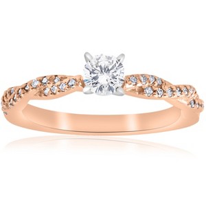 Pompeii3 1/2cttw Diamond Engagement Ring 14k Rose Gold Twist Intertwined Round Cut - 1 of 4