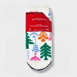 Toddler Holiday Trees Cozy Crew Socks - Wondershop™ White 2T-3T