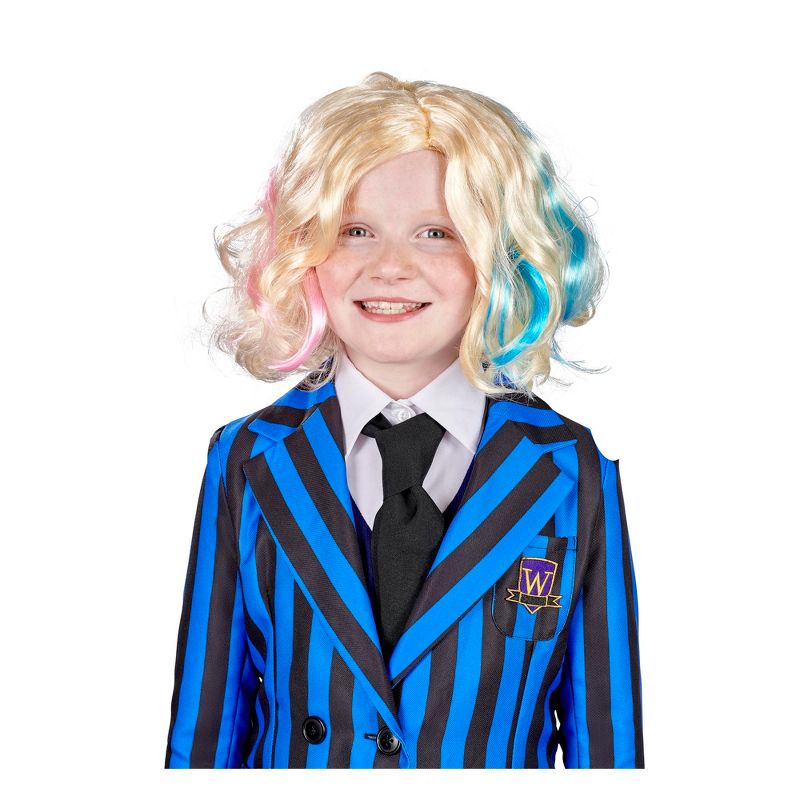 Angels Costumes Wednesday Inspired Gothic Girls Friend Blonde Child Costume Wig, 1 of 2
