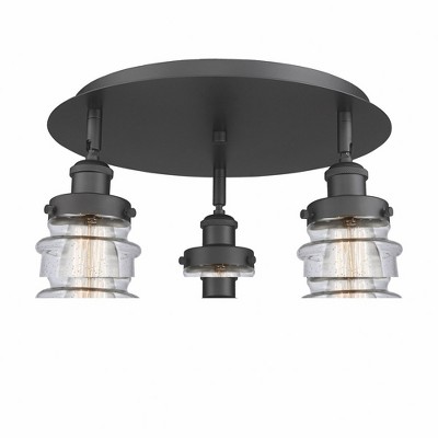 Canton - 3 Light Flush Mount In Industrial Style-9 Inches Tall and 17 Inches Wide