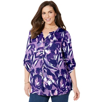 Catherines Women's Plus Size Breezeway Georgette Blouse