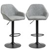HOMCOM Adjustable Bar Stools Set of 2, Swivel Barstools with Footrest and Back, PU Leather and Steel Round Base, for Kitchen Counter - 4 of 4