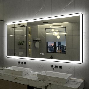 Apmir Super Bright Independent Controlled Front & Back LED Lighted Anti-Fog Aluminum Alloy Framed Tempered Glass Bathroom Mirror with  3-Year Warranty - 1 of 4