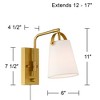 Possini Euro Design Possini Euro Erica 11" High Antique Brass Plug-In Wall Sconce - 4 of 4