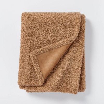 Boucle with Plush Reverse Throw Blanket Brown - Threshold™ designed with Studio McGee