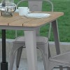 Emma and Oliver Indoor/Outdoor Dining Table with Umbrella Hole, 36" Square All Weather Poly Resin Top and Steel Base - 4 of 4