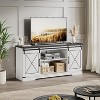 Farmhouse TV Stand for 65 Inch TV Entertainment Center with Sliding Barn Doors Storage Cabinet - 3 of 4