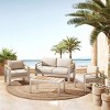 4PCS Outdoor Chat Set, Seating Set with Coffee Table, Lightweight Chairs with Aluminum Frame and Polyester Cushion-Coolbibila - 3 of 4