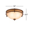 Franklin Iron Works Oak Valley Rustic Farmhouse Flush Mount Ceiling Light Fixture 15" Wide Modern Bronze 3-Light Cream Scavo Glass Bowl for Bedroom - 4 of 4