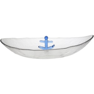 Pavilion Gift Company - Anchor - 12" Glass Platter with 3D Icon - Serving Platters - 1 of 4