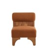 Modern Boucle Armless Lounge Chair, Rolled Backrest Accent Chair with Solid Wood Frame for Living Room or Bedroom – Cuddlewood - 3 of 4