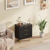 Fluted Dresser for Bedroom with 3 Drawers,Wooden Chest of Drawers with Metal Handle & Feet - 2 of 4