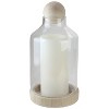 Northlight 14" Transparent Glass Hurricane with Decorative Wooden Lid and Base - 3 of 4