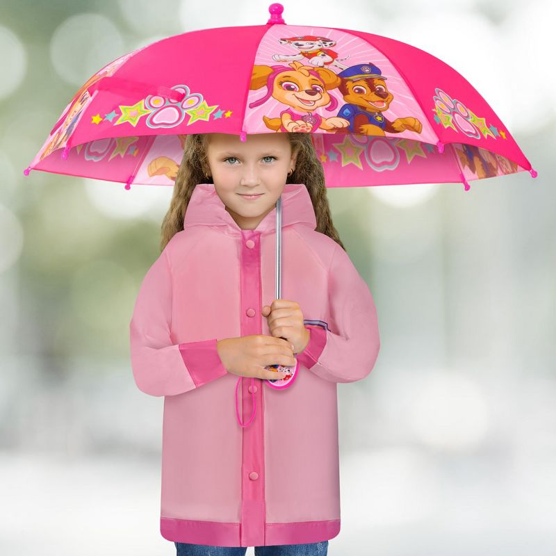 Paw Patrol Girl’s Raincoat and Umbrella Set, Kids Ages 2-7 (Light Pink), 2 of 9