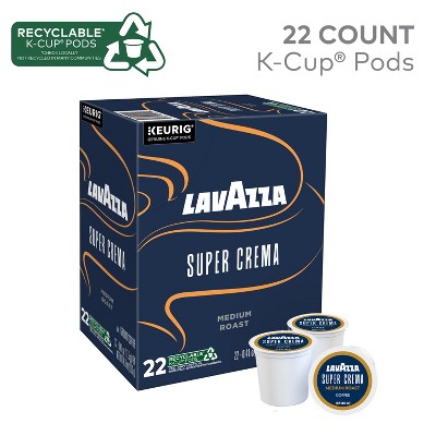 Lavazza Super Crema Medium Roast Keurig K-Cup Coffee Pods - 22ct