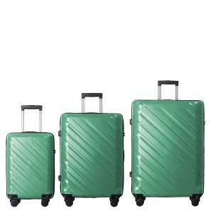 NAYSAYE Luggage Hardside 3 Piece Spinner Set with TSA Lock and Scratch Resistant Surface for Travel, Green, 21.65"*13.19"*31.1" - 1 of 4