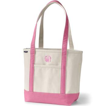 Lands' End Extra Large Solid Color 5 Pocket Open Top Canvas Tote