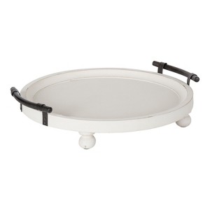 Kate and Laurel Bruillet Tray, 15" Diameter, White - 1 of 4