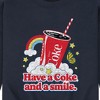 Men's - Coca-Cola - Have A Coke and a Smile with Rainbow Graphic Fleece Sweatshirt - 2 of 4