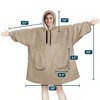 PAVILIA Wearable Blanket Hoodie Adults, Faux Shearling Cozy Oversized Hooded Sweatshirt, Warm Fleece Two Pockets - 4 of 4