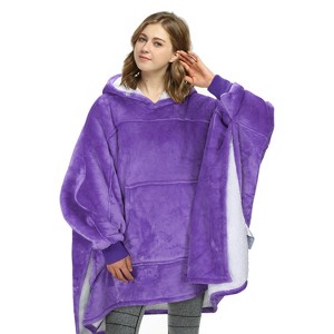Catalonia Oversized Hoodie Sweatshirt Cape, Casual Hoodie Cape, Batwing Coat Pullover Blanket | Fluffy Fleece, Comfortable, Roomy | for Adults - 1 of 4