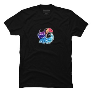 Men's Design By Humans Colorful Betafish Sparkles By GalacticBetta T-Shirt - 1 of 2